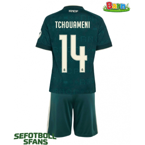 Real Madrid Aurelien Tchouameni #14 Bortaställ Barn 2026-27 Kortärmad (+ Korta byxor)